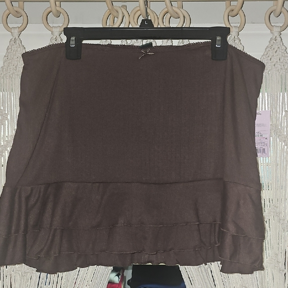 Wild Fable Brown Ruffled Mini Skort - Picture 1 of 6